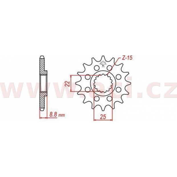 řetězové kolečko pro sekundární řetězy typu 520, JT - Anglie (12 zubů) M290-3047-12 JT