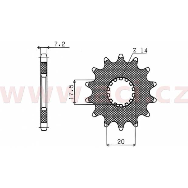 řetězové kolečko pro sekundární řetězy typu 428, SUNSTAR (16 zubů) M291-2011-16 SUNSTAR