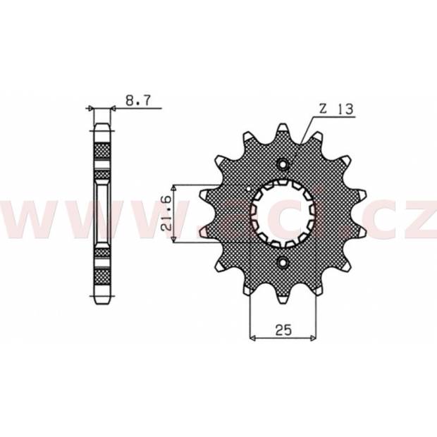 řetězové kolečko pro sekundární řetězy typu 530, SUNSTAR (14 zubů) M291-5009-14 SUNSTAR