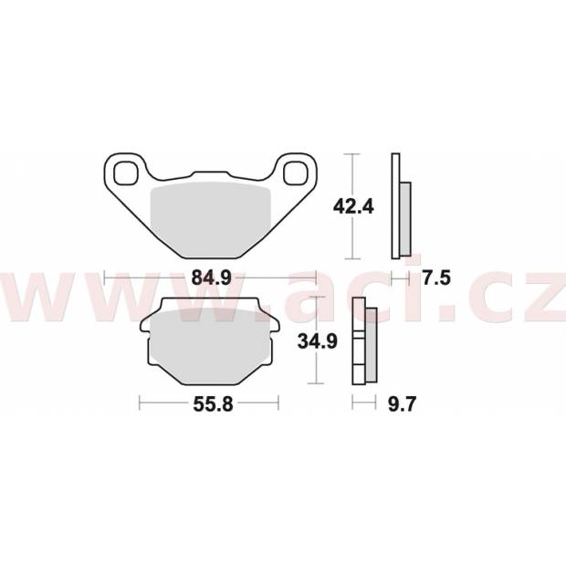 brzdové destičky, BRAKING (semi-metalická směs SM1) 2 ks v balení M501-136 BRAKING