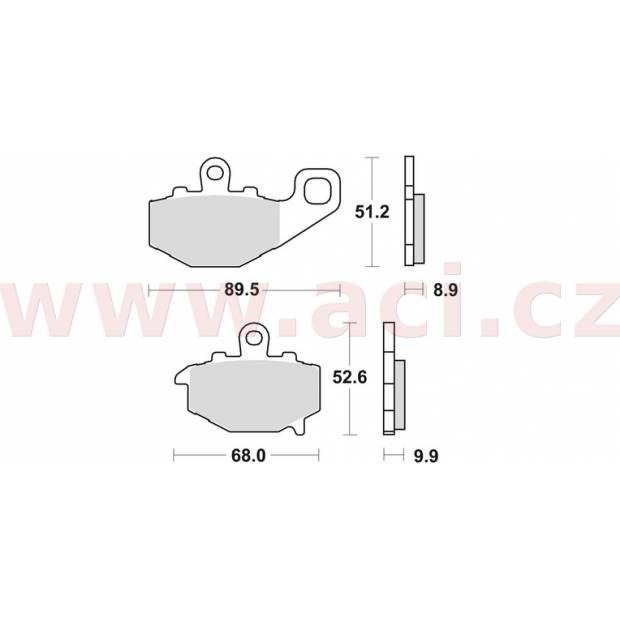 brzdové destičky, BRAKING (semi-metalická směs SM1) 2 ks v balení M501-145 BRAKING