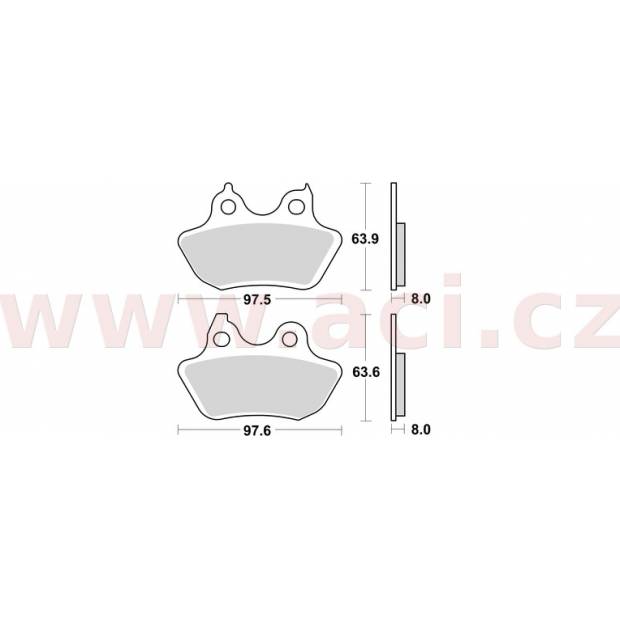 brzdové destičky, BRAKING (semi-metalická směs SM1) 2 ks v balení M501-197 BRAKING