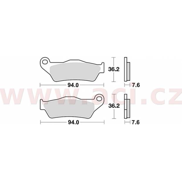 brzdové destičky, BRAKING (sinterová směs CM55) 2 ks v balení M501-208 BRAKING