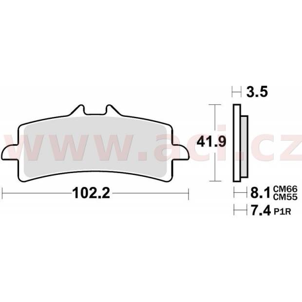 brzdové destičky, BRAKING (sinterová směs CM55) 2 ks v balení M501-230 BRAKING