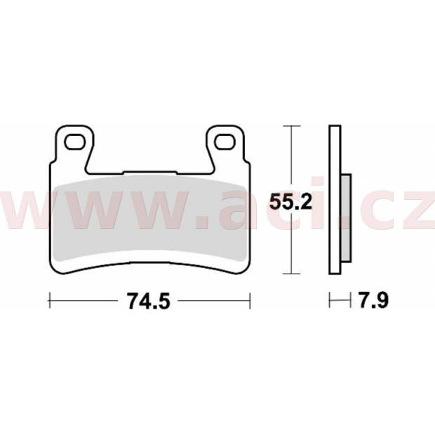 brzdové destičky, BRAKING (semi metalická směs CM66) 2 ks v balení M501-308 BRAKING