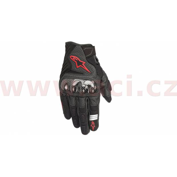 rukavice SMX-1 AIR V2, ALPINESTARS (černé/červené fluo, vel. 3XL) M120-473-3XL ALPINESTARS