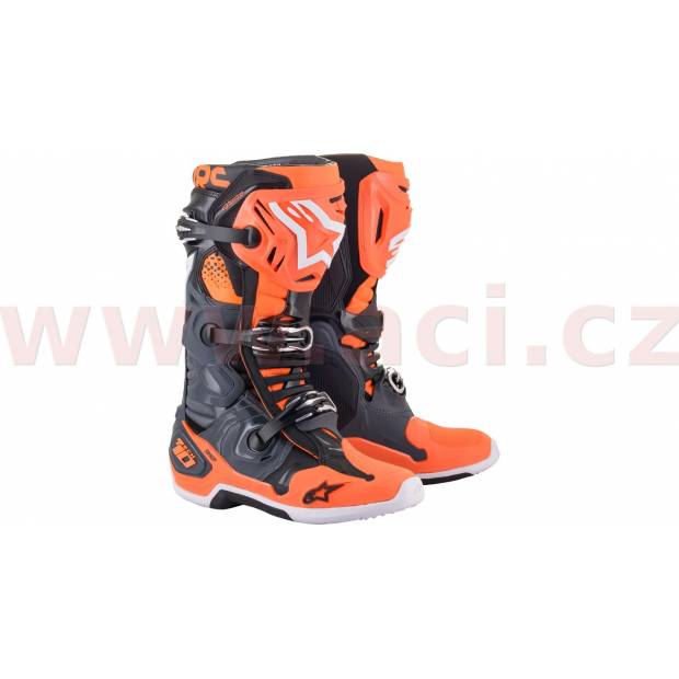 boty TECH 10 2021, ALPINESTARS (šedá/oranžová fluo) M130-391 Ostatní