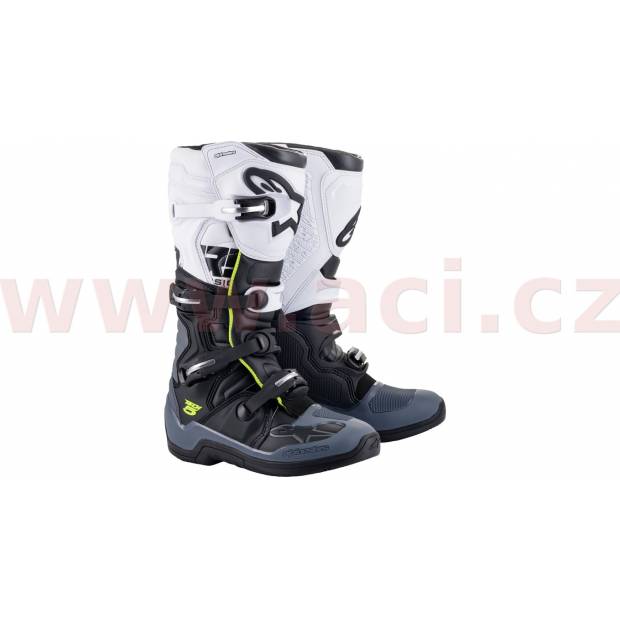 boty TECH 5, ALPINESTARS (černá/šedá/bílá/žlutá fluo) 2025 M130-398 ALPINESTARS