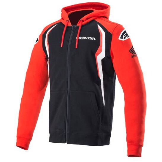 mikina na zip s kapucí HONDA, ALPINESTARS (červená/černá, vel. 4XL) M180-331-4XL ALPINESTARS