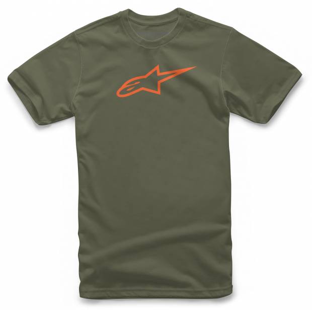 triko AGELESS TEE, ALPINESTARS (zelená/oranžová, vel. S) M182-730-S ALPINESTARS