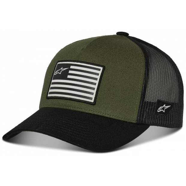 kšiltovka FLAG SNAP HAT, ALPINESTARS (zelená/černá) M186-547 ALPINESTARS