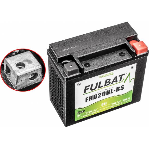 baterie 12V, YTX20HL-BS GEL  (Harley.D), 20Ah, 310A, bezúdržbová GEL technologie 175x87x155 FULBAT (aktivovaná ve výrobě) M310-234 FULBAT