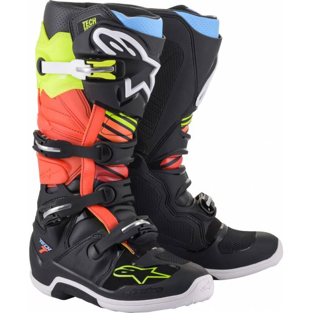 boty TECH 7, ALPINESTARS (černá/žlutá fluo/červená fluo) M130-444 ALPINESTARS