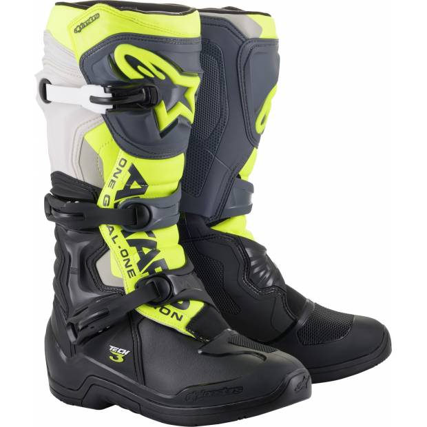 boty TECH 3, ALPINESTARS (černá/šedá/žlutá fluo) 2024 M130-447 ALPINESTARS