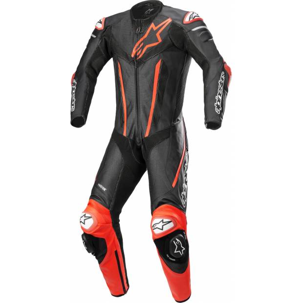 jednodílná kombinéza FUSION, TECH-AIR kompatibilní, ALPINESTARS (černá/červená fluo) M104-102 ALPINESTARS