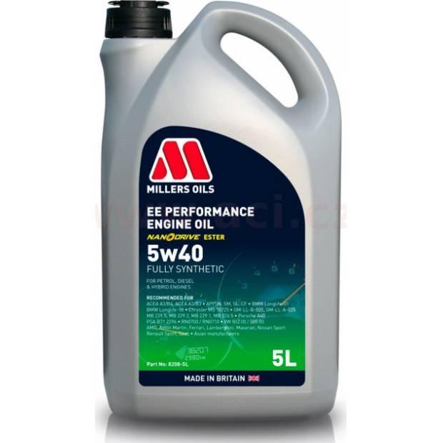 MILLERS OILS EE PERFORMANCE 5w40, plně syntetický 5 l MI 82085 MILLERS OILS