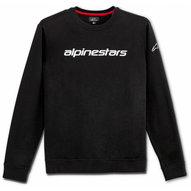 mikina LINEAR CREW FLEECE, ALPINESTARS (černá/bílá) M180-366 ALPINESTARS