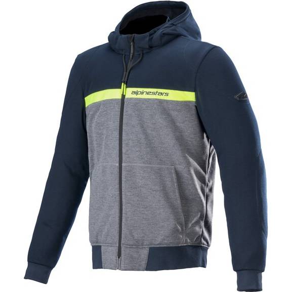 bunda CHROME STREET HOODIE, ALPINESTARS (modrá/šedá/žlutá fluo) 2024 M100-826 ALPINESTARS