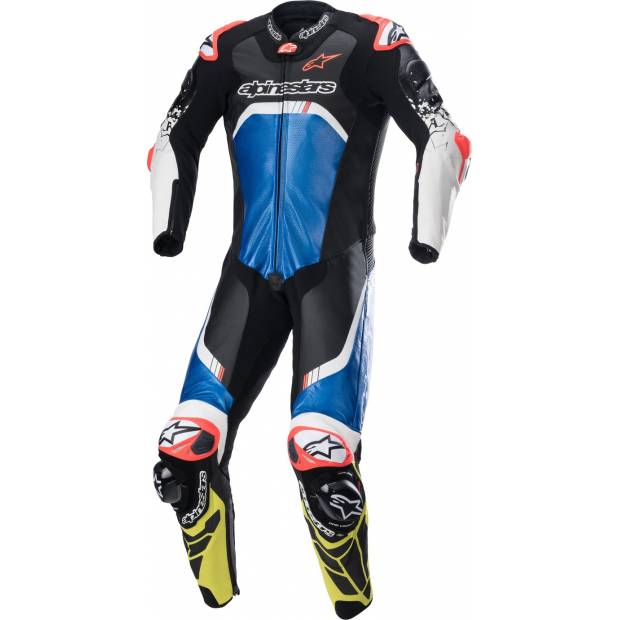 jednodílná kombinéza GP TECH 4, TECH-AIR kompatibilní, ALPINESTARS (modrá/žlutá fluo/červená fluo/černá/bílá) 2025 M104-108 ALPINESTARS