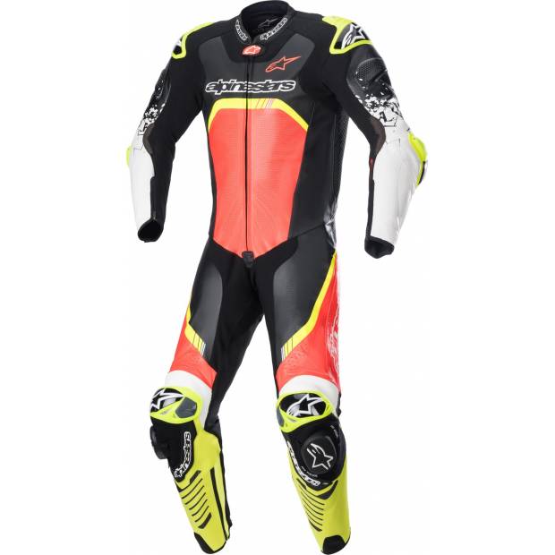 jednodílná kombinéza GP TECH 4, TECH-AIR kompatibilní, ALPINESTARS (červená fluo/žlutá fluo/černá/bílá) 2025 M104-110 ALPINESTARS