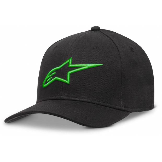 kšiltovka AGELESS CURVE HAT 2022, ALPINESTARS (černá/zelená) M186-598 ALPINESTARS