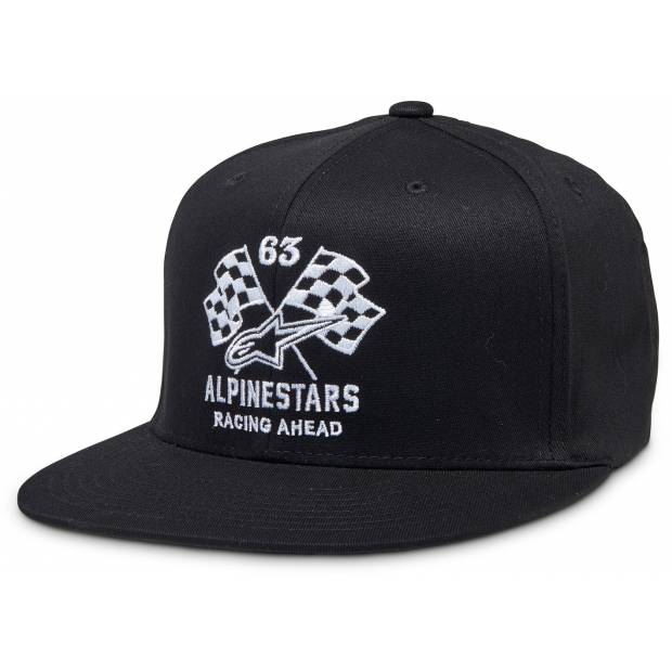 kšiltovka DOUBLE CHECK FLATBILL HAT 2022, ALPINESTARS (černá/bílá) M186-609 ALPINESTARS