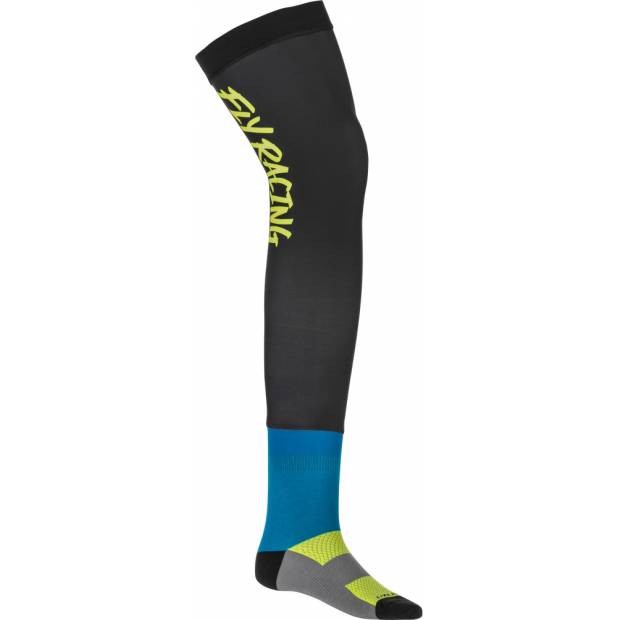 Ponožky dlouhé Knee Brace, FLY RACING - USA (hi-vis/černá/modrá, vel. S/M) M168-220-SM FLY RACING