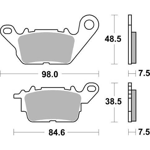 brzdové destičky, BRAKING (semi-metalická směs SM1) 2 ks v balení M501-355 BRAKING