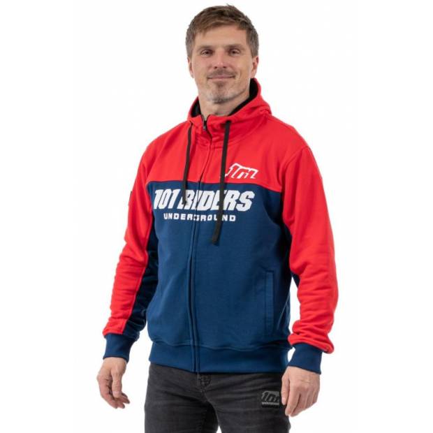 mikina NATONTEAM ZIP, 101 RIDERS (modrá/červená, vel. XL) M180-414-XL 101 RIDERS