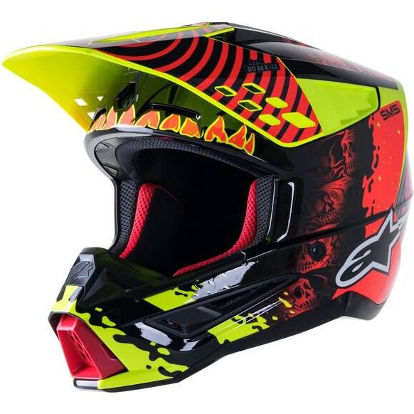 přilba S-M5 SOLAR FLARE, ALPINESTARS (žlutá fluo/červená fluo/černá, vel. XL) M140-2048-XL ALPINESTARS