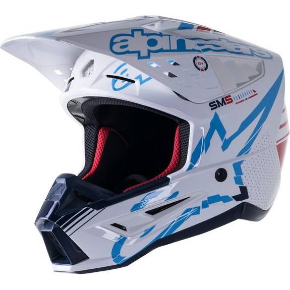 přilba S-M5 ACTION, ALPINESTARS (bílá/modrá/tmavě červená/černá) M140-2052 ALPINESTARS