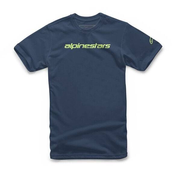 triko LINEAR WORDMARK TEE, ALPINESTARS (modrá/limetková, vel. S) M182-910-S ALPINESTARS