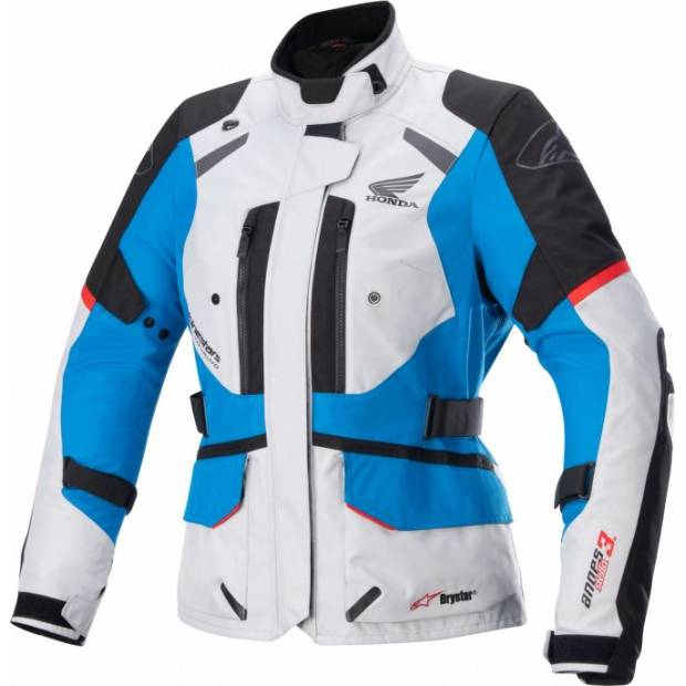 bunda STELLA ANDES DRYSTAR HONDA kolekce, TECH-AIR 5 kompatibilní, ALPINESTARS (světle šedá/černá/modrá/červená, vel. M) M101-238-M ALPINESTARS