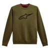 mikina AGELESS CREW FLEECE, ALPINESTARS (zelená/černá, vel. L) M180-424-L ALPINESTARS