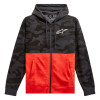 mikina CAMO BLOCK HOODIE, ALPINESTARS (šedá camo/červená fluo, vel. 2XL) M180-428-2XL ALPINESTARS