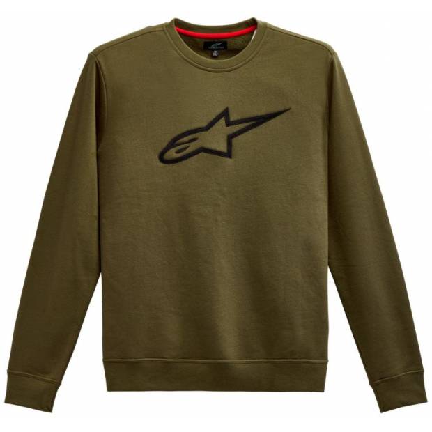 mikina AGELESS CREW FLEECE, ALPINESTARS (zelená/černá) M180-424 ALPINESTARS