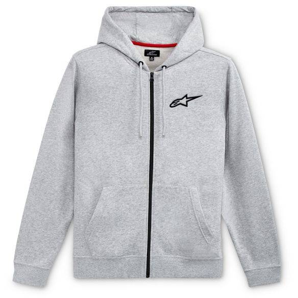 mikina AGELESS CHEST HOODIE, ALPINESTARS (šedá/černá) M180-439 ALPINESTARS