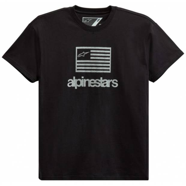 triko FLAG TEE, ALPINESTARS (černá/bílá, vel. XL) M182-951-XL ALPINESTARS