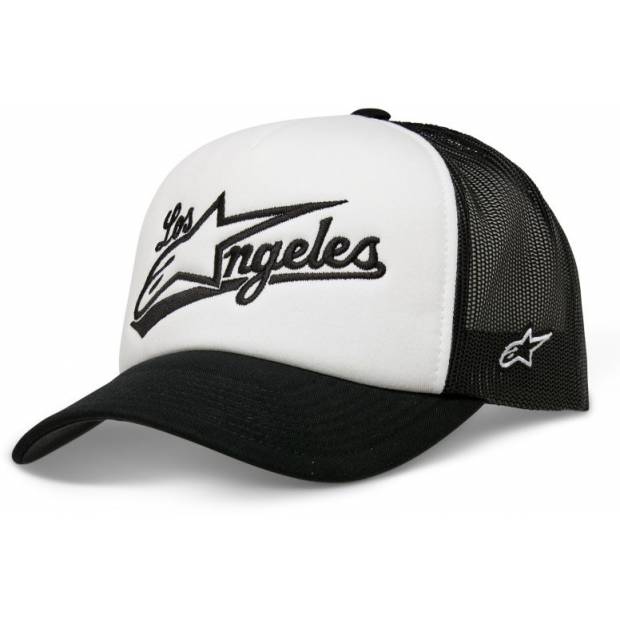 kšiltovka LOS ANGELES FOAM TRUCKER HAT, ALPINESTARS (bílá/černá) M186-729 ALPINESTARS