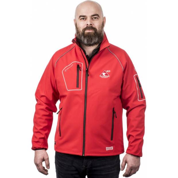 Bunda ACI Softshell červená reflex prvky X BUNDA SOFT 84 ACI