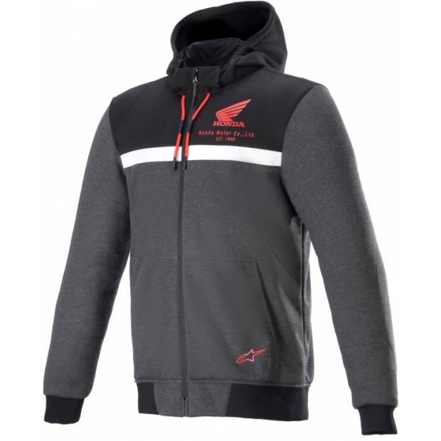 bunda CHROME STREET HOODIE HONDA kolekce, ALPINESTARS (černá/šedá/červená, vel. 3XL) M100-915-3XL ALPINESTARS