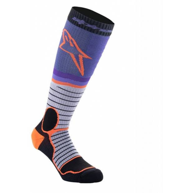 ponožky MX PRO, ALPINESTARS (černá/šedá/fialová/oranžová, vel. M) M168-243-M ALPINESTARS