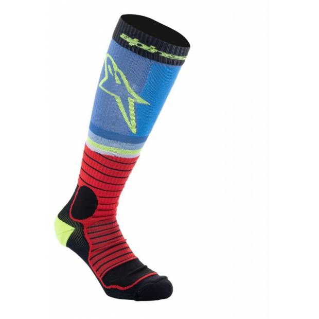 ponožky MX PRO, ALPINESTARS (černá/červená fluo/žlutá fluo/modrá) 2025 M168-244 ALPINESTARS