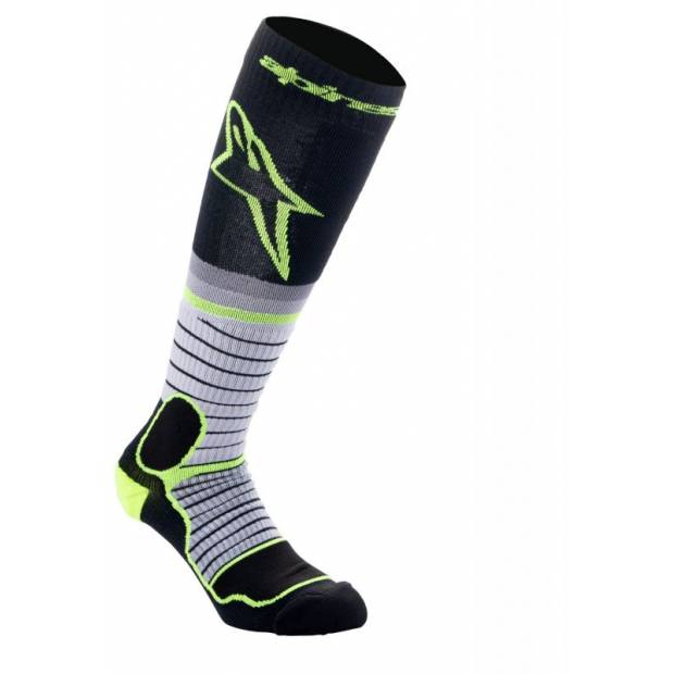 ponožky MX PRO, ALPINESTARS (černá/žlutá fluo/šedá, vel. L) M168-246-L ALPINESTARS