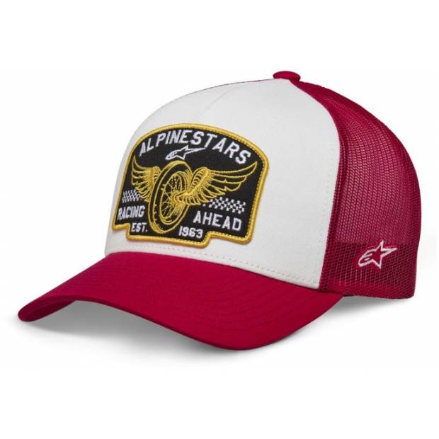 kšiltovka HERITAGE PATCH TRUCKER, ALPINESTARS (bílá/červená) M186-793 ALPINESTARS