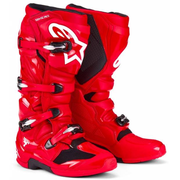 boty TECH 7, ALPINESTARS (červená, vel. 40,5) M130-594-405 ALPINESTARS