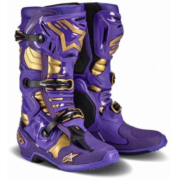 boty TECH 10 limitovaná edice CHAMP, ALPINESTARS (fialová/zlatá, vel. 44,5) M130-601-445 ALPINESTARS