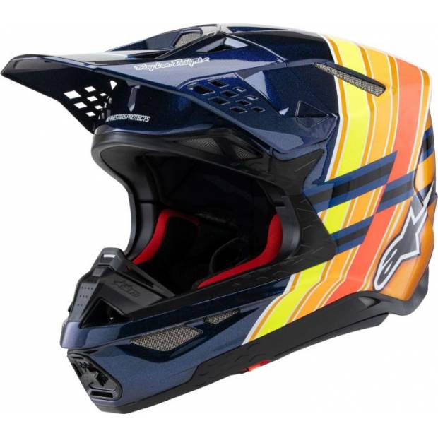 přilba SUPERTECH S-M10 edice TROY LEE DESIGNS, ALPINESTARS (modrá perleť/oranžová fluo/žlutá/červená) 2025 M140-2355 ALPINESTARS