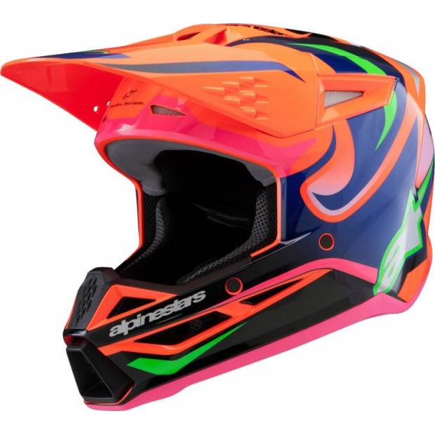 přilba S-M3 edice HAIDEN DEEGAN, ALPINESTARS, dětská (oranžová fluo/fialová/růžová/zelená, vel. S) M141-148-S ALPINESTARS