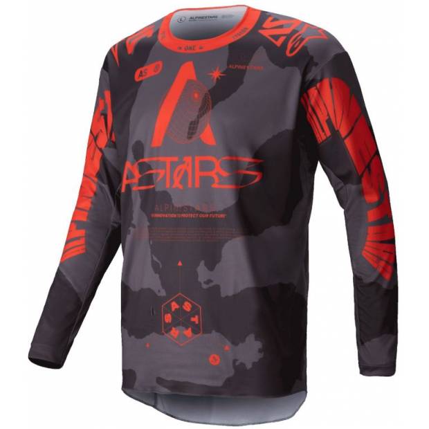 dres RACER HOLLOW, ALPINESTARS (šedá camo/oranžová fluo, vel. XL) M170-0277-XL ALPINESTARS